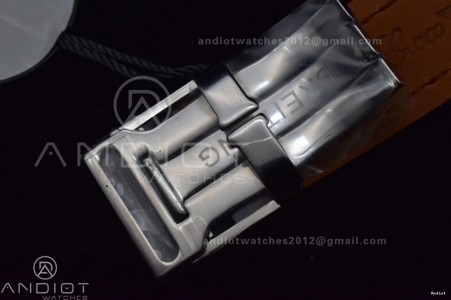 SS on Edition BLS Leather 43mm Dial Best Bracelet Navitimer Black 1:1 1 A7750 0207